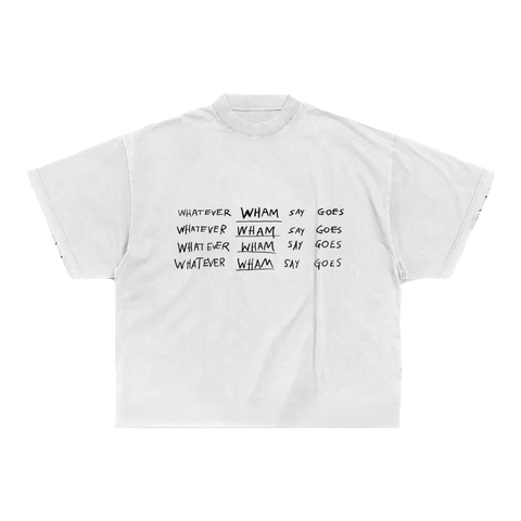 WHATEVER WHAM SAY GOES TEE (WHITE) + WHAM CD